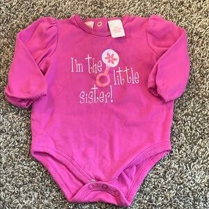 Cuddle Bear Pink Little Sister 9month long Sleeve Top